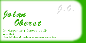 jolan oberst business card