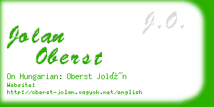 jolan oberst business card